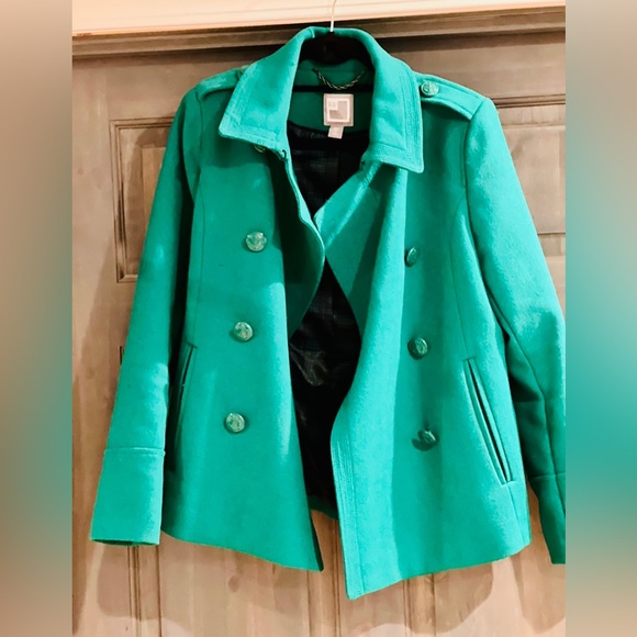 Beautiful emerald green wool peacoat - Picture 3 of 4